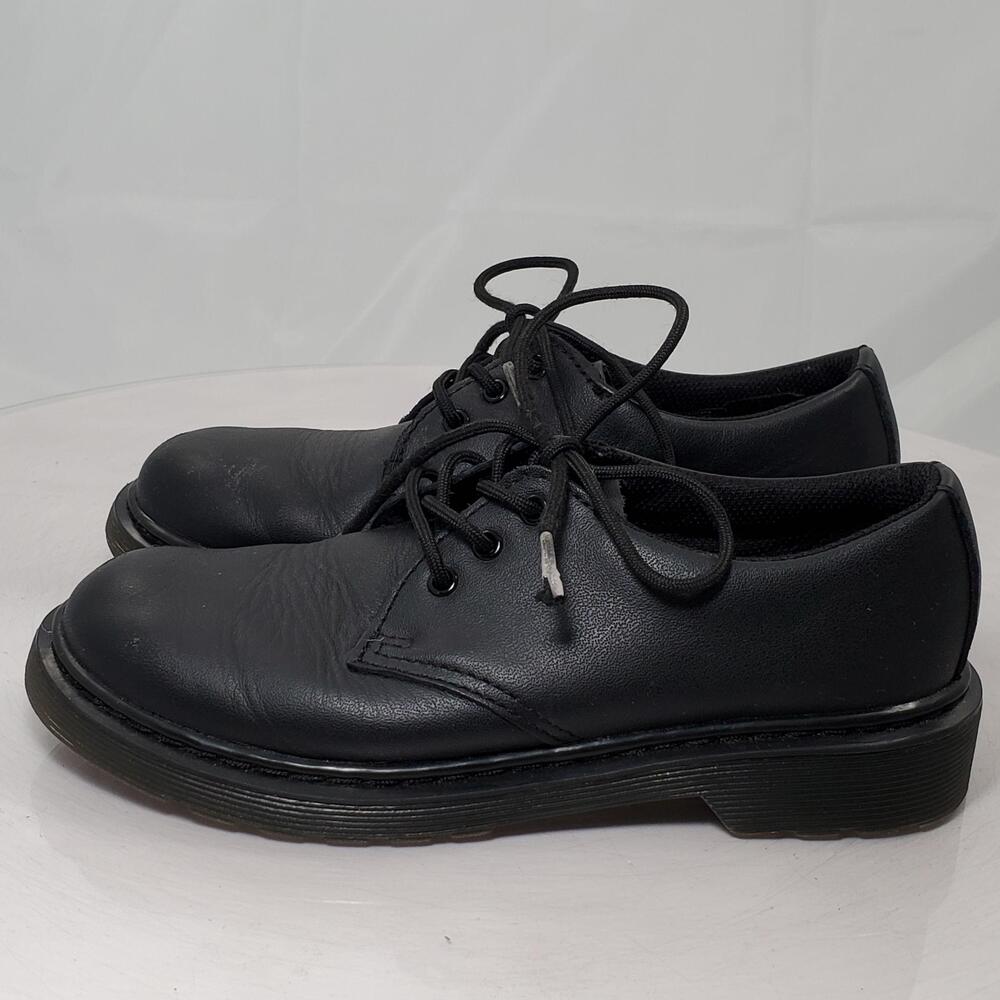 Dr. Martens 1461 Mono J Derby Shoes Unisex Kids 3 Black Leather Cushioned Sole